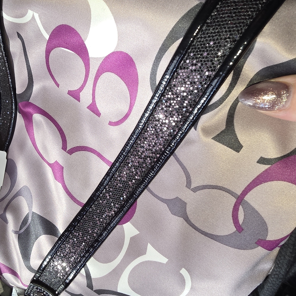 Coach Women's Purple and Black Tote Bag - Picture 7 of 7